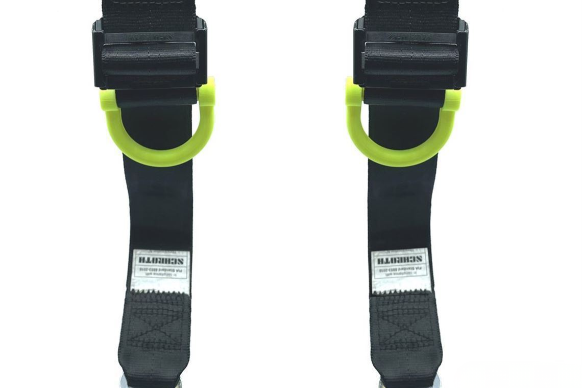 SEAT BELT PULL DOWN HOOPS BOLT THROUGH - 1 PAIR